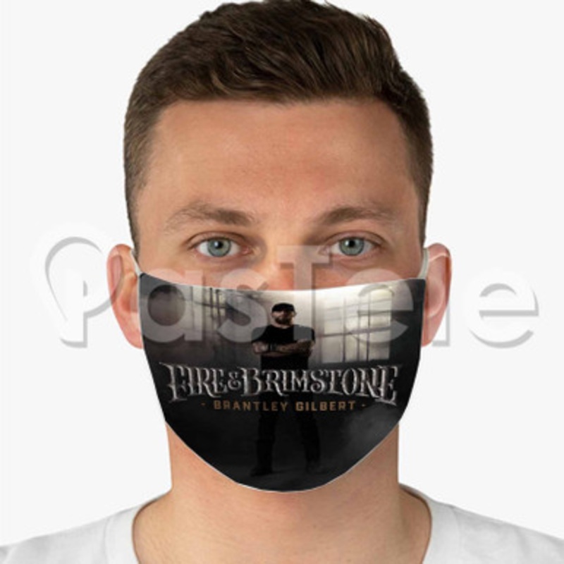 Brantley Gilbert Fire Brimstone Custom Fabric Face Custom Fabric Face Mask Polyester Two Layers Cloth