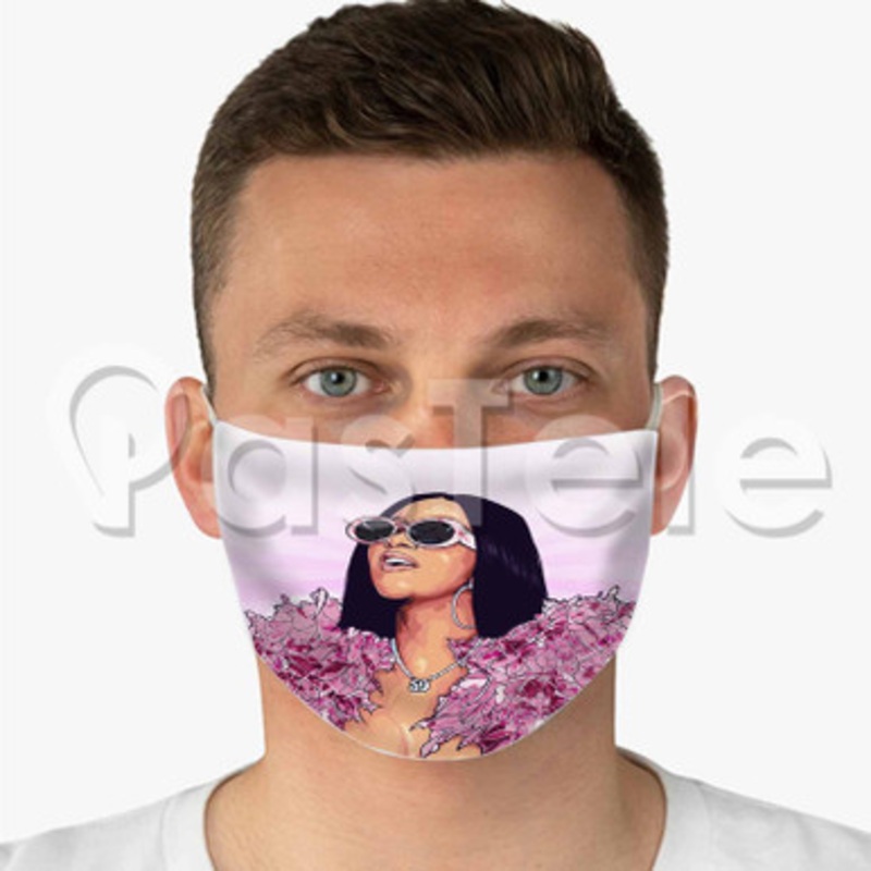 cardi b Custom Fabric Face Custom Fabric Face Mask Polyester Two Layers Cloth