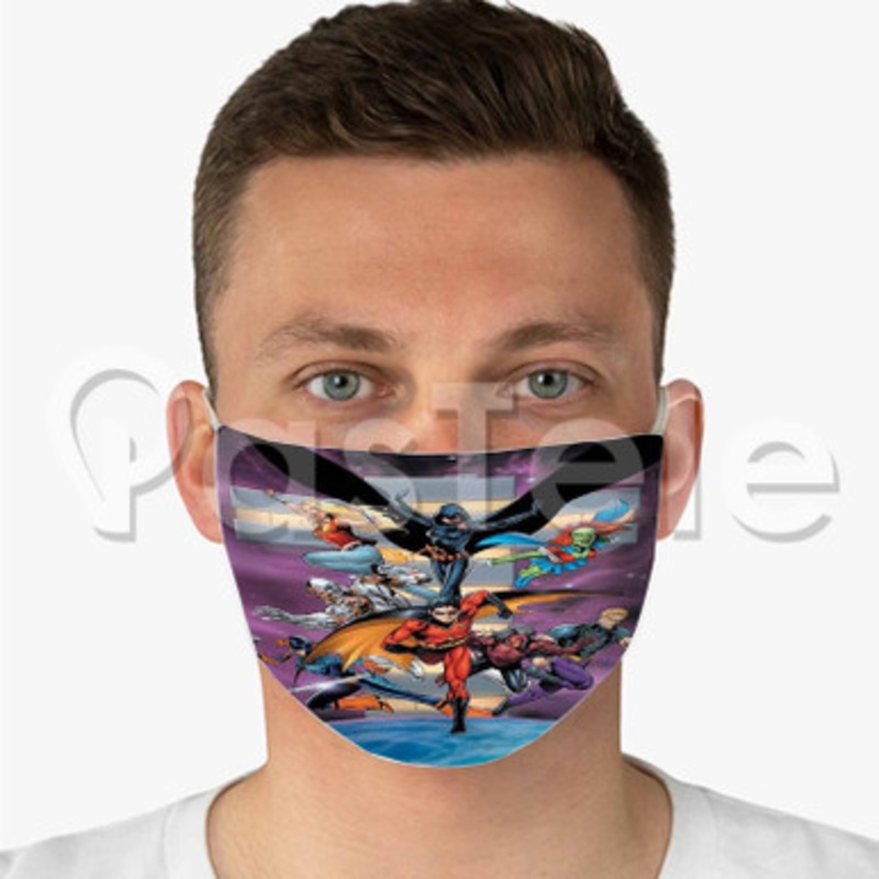 DC Comics Teen Titans Custom Fabric Face Custom Fabric Face Mask Polyester Two Layers Cloth