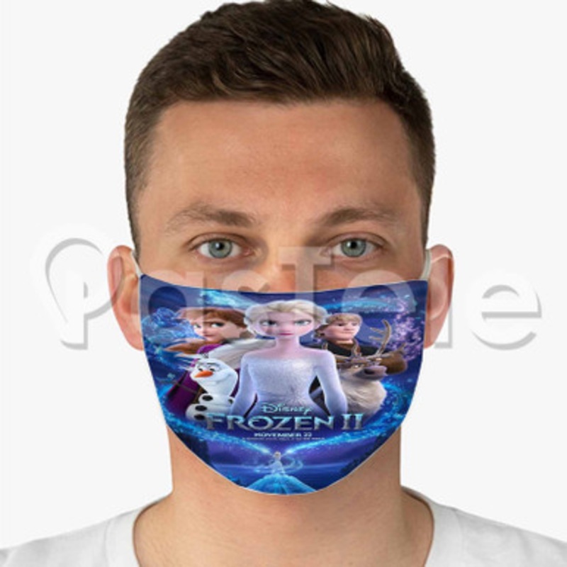 Disney Frozen 2 Custom Fabric Face Custom Fabric Face Mask Polyester Two Layers Cloth