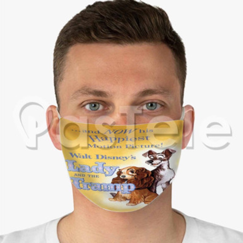 Disney Lady and The Tramp Custom Fabric Face Custom Fabric Face Mask Polyester Two Layers Cloth