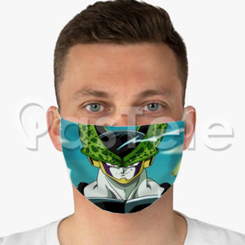 dragonball z cell Custom Fabric Face Custom Fabric Face Mask Polyester Two Layers Cloth