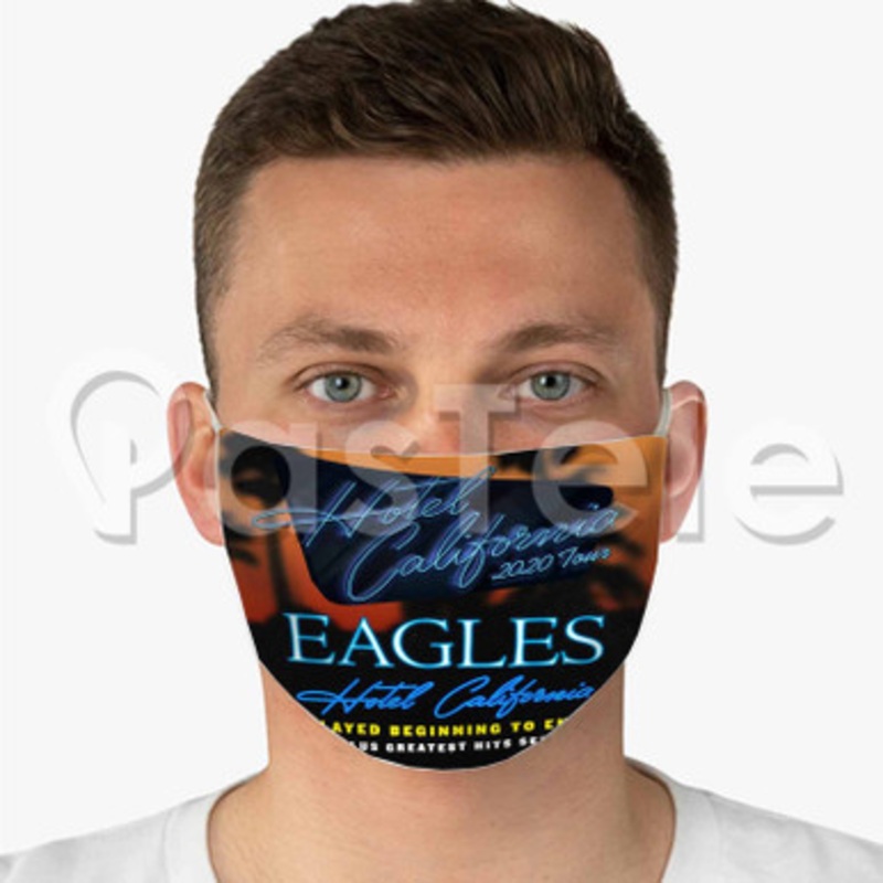 Eagles Hotel California 2020 Tour Custom Fabric Face Custom Fabric Face Mask Polyester Two Layers Cloth