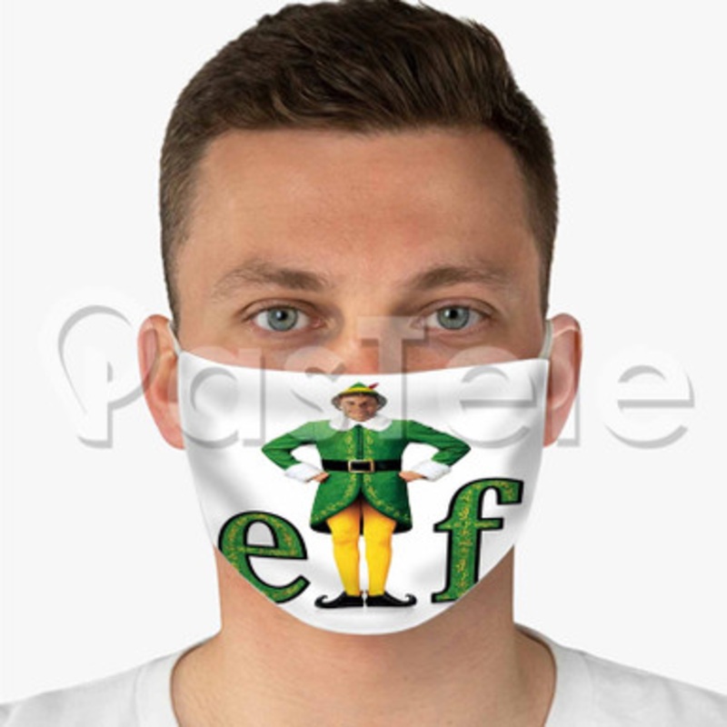 Elf Custom Fabric Face Custom Fabric Face Mask Polyester Two Layers Cloth