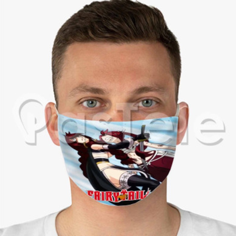 Fairy tail 2 Custom Fabric Face Custom Fabric Face Mask Polyester Two Layers Cloth