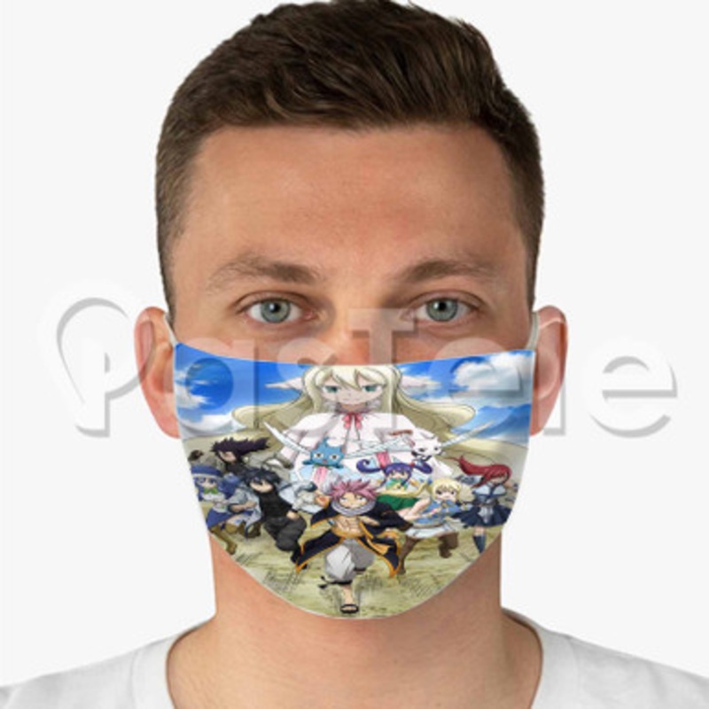 Fairy tail Custom Fabric Face Custom Fabric Face Mask Polyester Two Layers Cloth