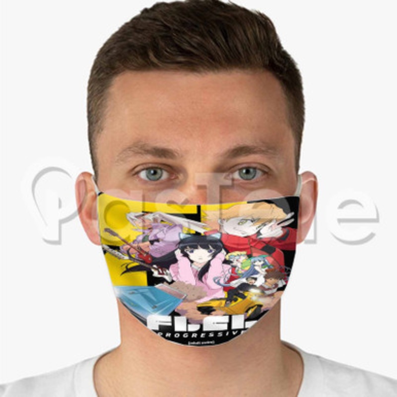FLCL Progressive Custom Fabric Face Custom Fabric Face Mask Polyester Two Layers Cloth