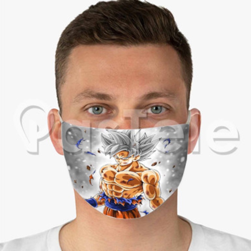 Goku Ultra Instinct DBS Custom Fabric Face Custom Fabric Face Mask Polyester Two Layers Cloth