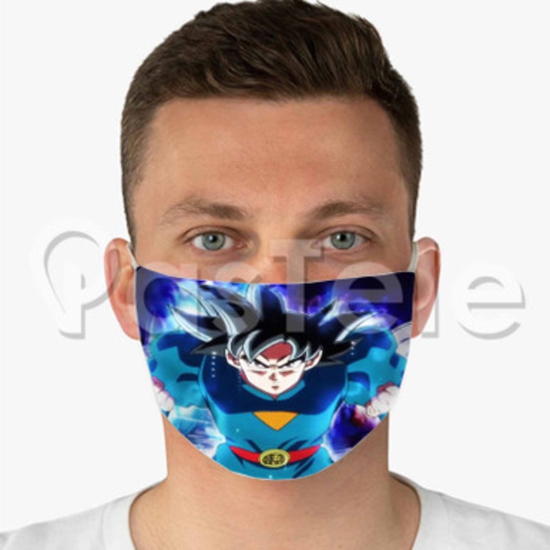 Goku Ultra Instinct Dragon Ball Heroes Custom Fabric Face Custom Fabric Face Mask Polyester Two Layers Cloth