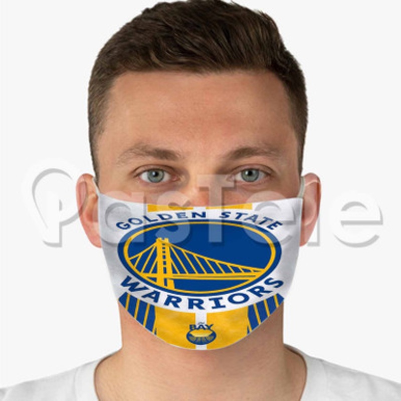 Golden State Warriors NBA Custom Fabric Face Custom Fabric Face Mask Polyester Two Layers Cloth