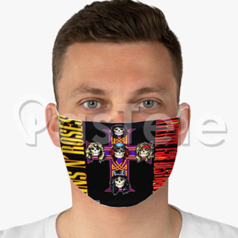 Guns N Roses Appetite For Destruction Custom Fabric Face Custom Fabric Face Mask Polyester Two Layers Cloth