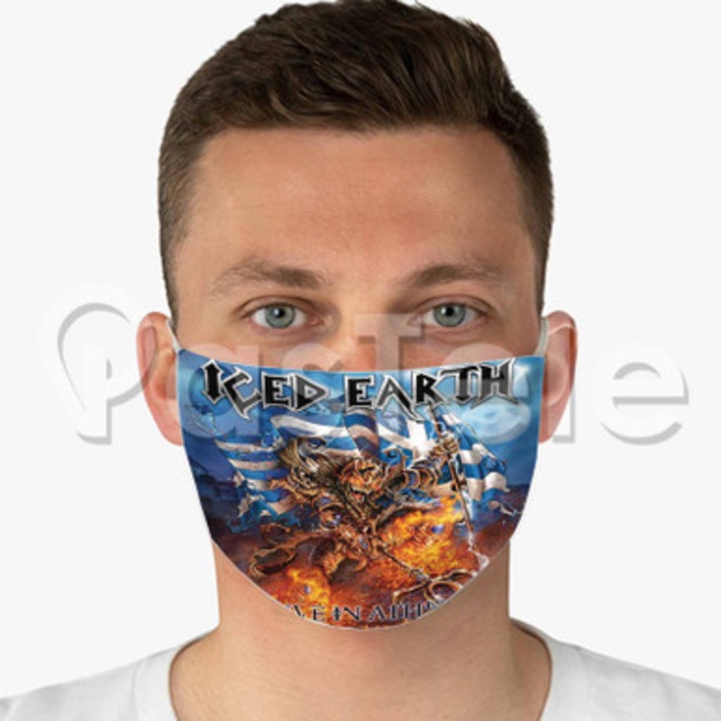 Iced Earth Alive In Athens Custom Fabric Face Custom Fabric Face Mask Polyester Two Layers Cloth