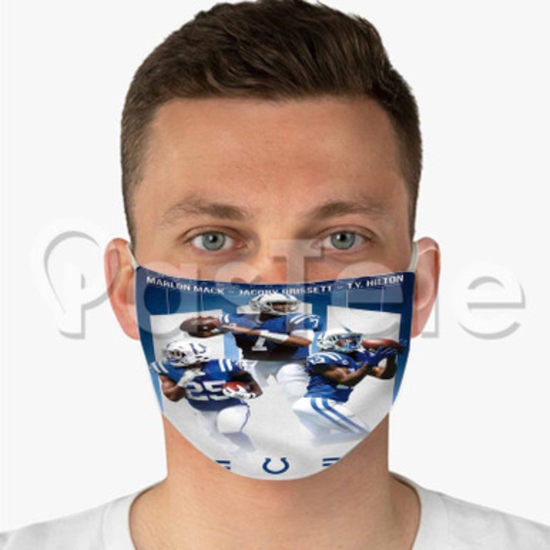 Indianapolis Colts NFL Custom Fabric Face Custom Fabric Face Mask Polyester Two Layers Cloth