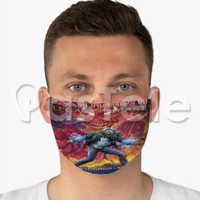 Iron Maiden Legacy of the Beast Custom Fabric Face Custom Fabric Face Mask Polyester Two Layers Cloth