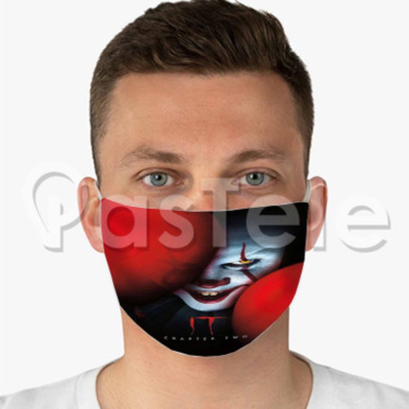 IT Chapter 2 Balloons Custom Fabric Face Custom Fabric Face Mask Polyester Two Layers Cloth