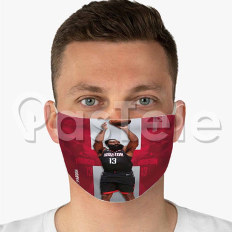James Harden Houston Rockets NBA Custom Fabric Face Custom Fabric Face Mask Polyester Two Layers Cloth