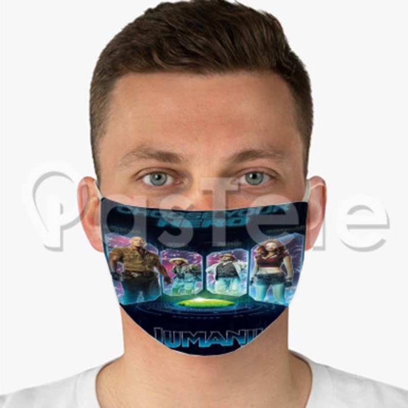 Jumanji 3 Custom Fabric Face Custom Fabric Face Mask Polyester Two Layers Cloth