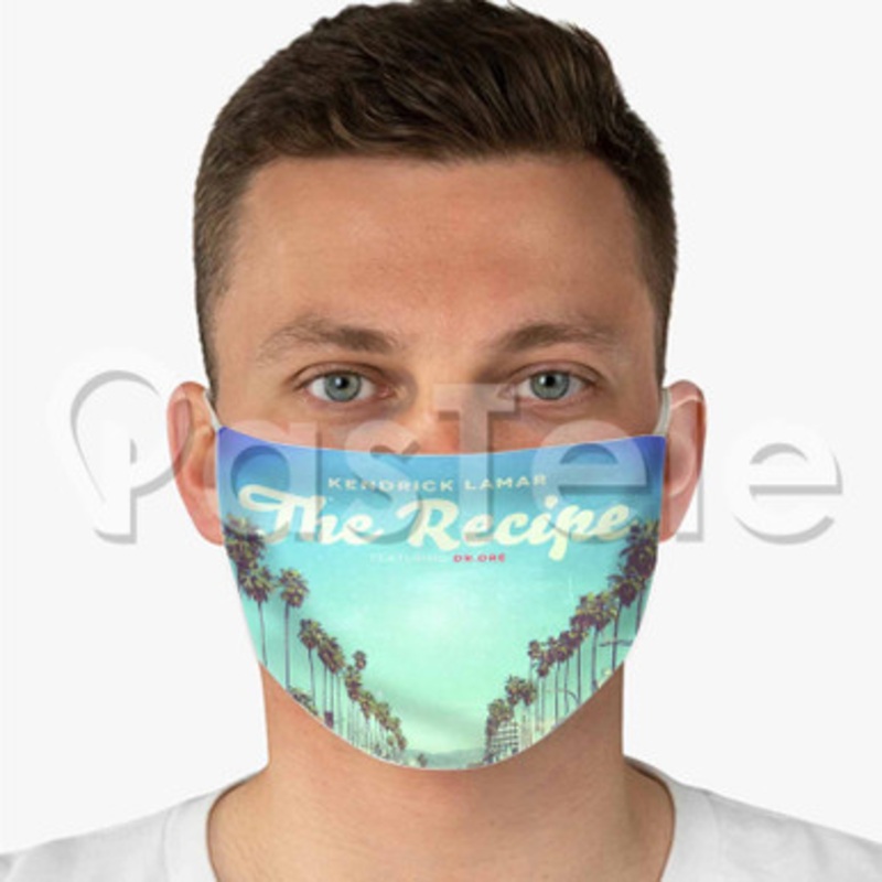 Kendrick Lamar The Recipe ft Dr Dre Custom Fabric Face Custom Fabric Face Mask Polyester Two Layers Cloth