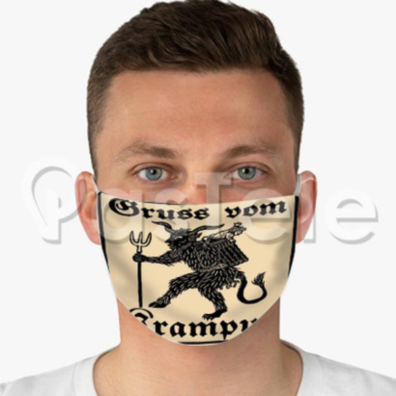 Krampus Custom Fabric Face Mask Polyester Two Layers Cloth Washable