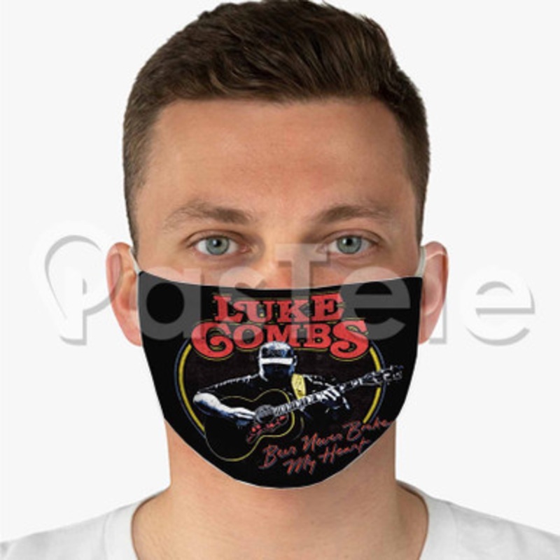 Luke Combs Beer Never Broke My Heart Custom Fabric Face Mask Polyester Two Layers Cloth Washable