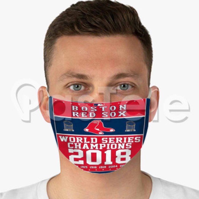 MLB Boston Red Sox Champions Custom Fabric Face Mask Polyester Two Layers Cloth Washable