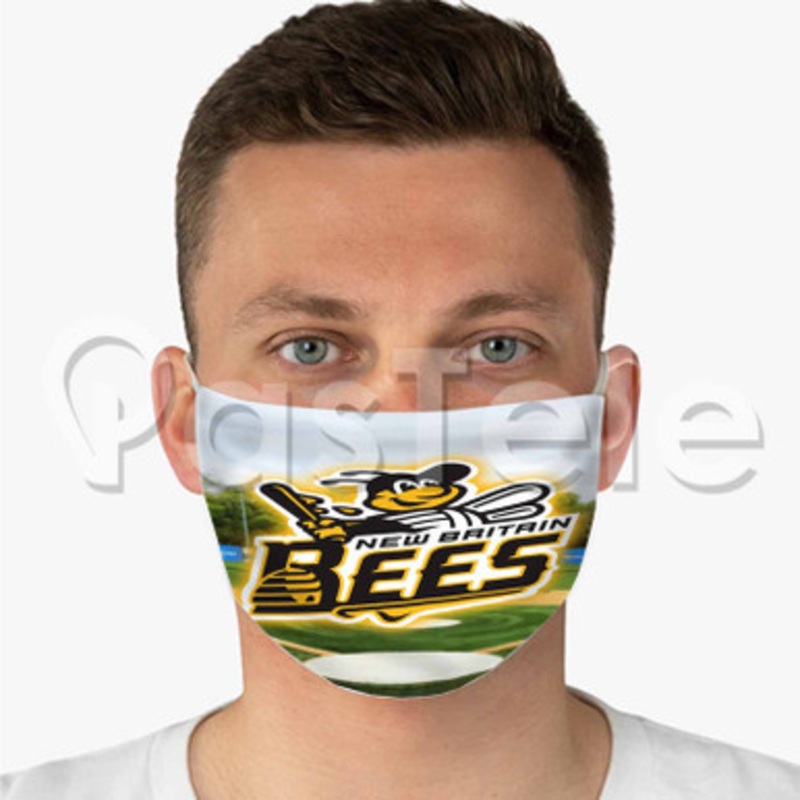 New Britain Bees Custom Fabric Face Mask Polyester Two Layers Cloth Washable