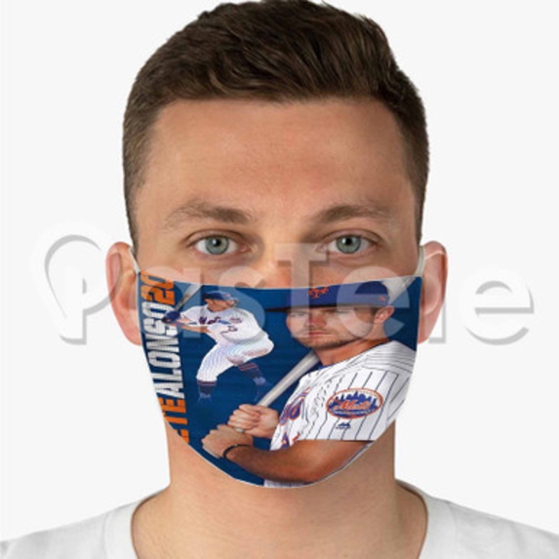 Pete Alonso MLB New York Mets Custom Fabric Face Mask Polyester Two Layers Cloth Washable