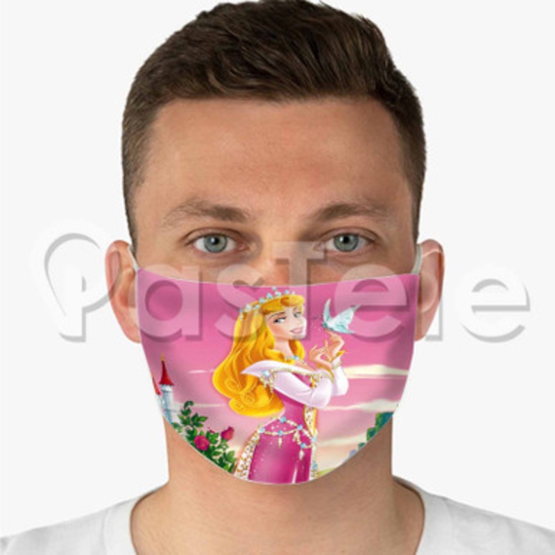 Princess Aurora Custom Fabric Face Mask Polyester Two Layers Cloth Washable