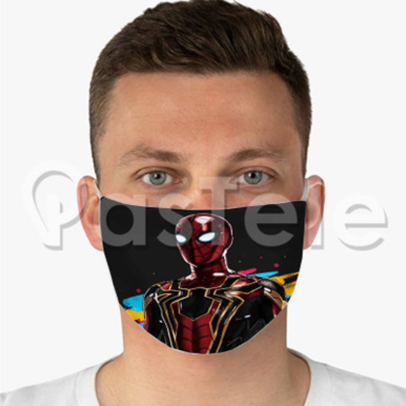 Spiderman Avengers Custom Fabric Face Mask Polyester Two Layers Cloth Washable