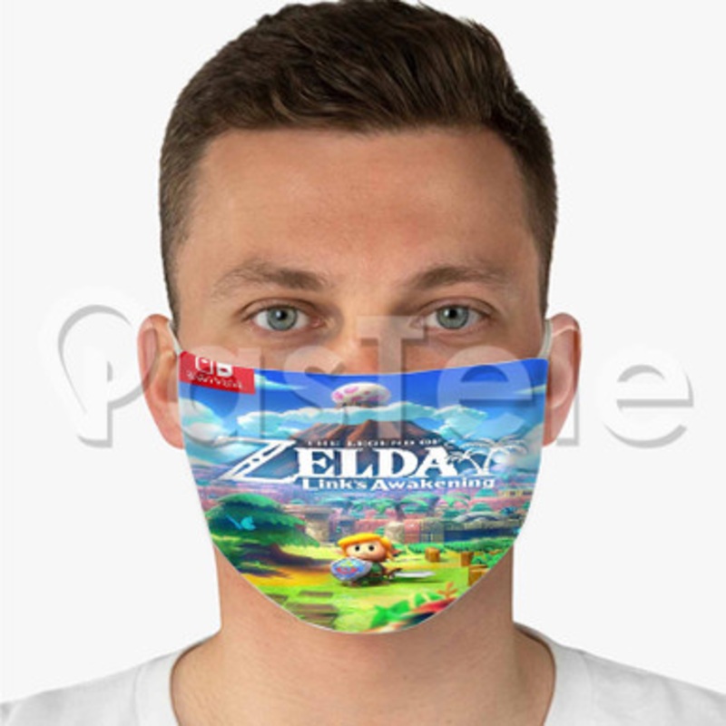 The Legend of Zelda Link s Awakening Custom Fabric Face Mask Polyester Two Layers Cloth Washable