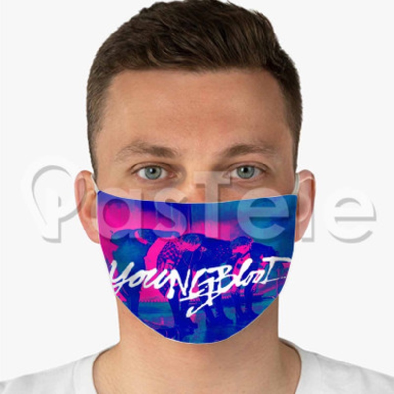 5sos youngblood Custom Fabric Face Custom Fabric Face Mask Polyester Two Layers Cloth