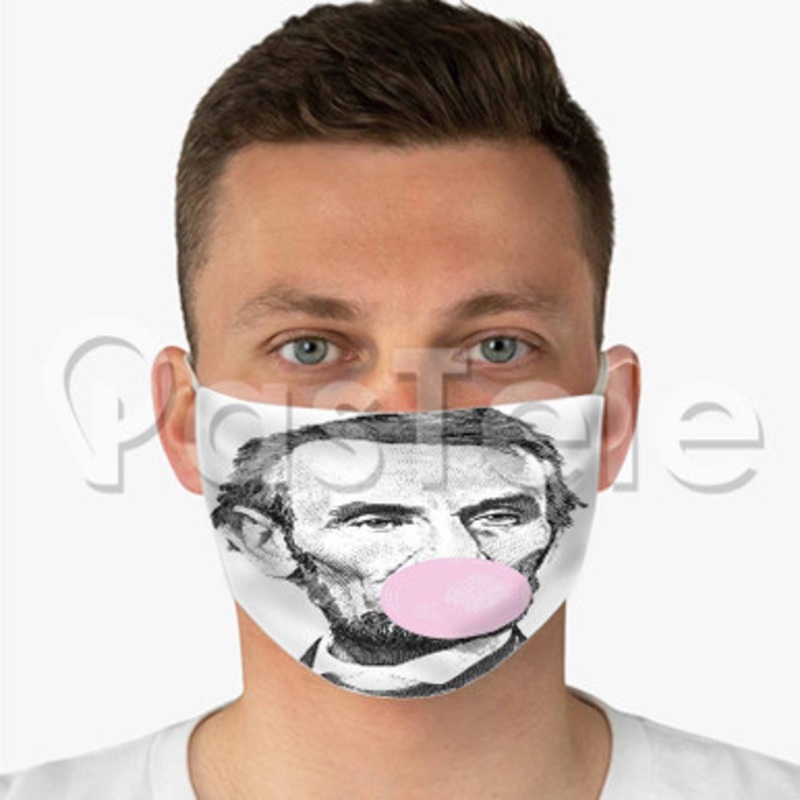Abraham Lincoln Snorg Tees Custom Fabric Face Custom Fabric Face Mask Polyester Two Layers Cloth