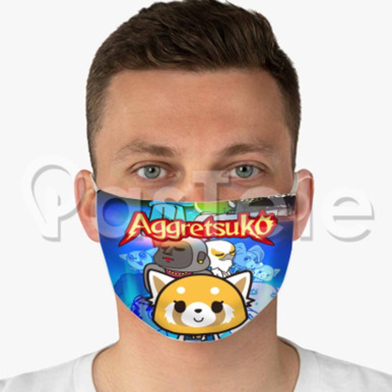 Aggretsuko season 2 Custom Fabric Face Custom Fabric Face Mask Polyester Two Layers Cloth