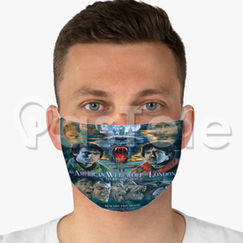 An American Werewolf In Paris Custom Fabric Face Custom Fabric Face Mask Polyester Two Layers Cloth