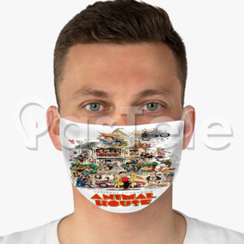 Animal House Custom Fabric Face Custom Fabric Face Mask Polyester Two Layers Cloth