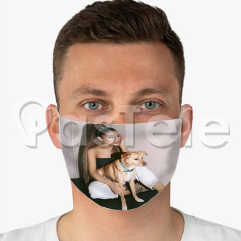 Ariana Grande Custom Fabric Face Custom Fabric Face Mask Polyester Two Layers Cloth