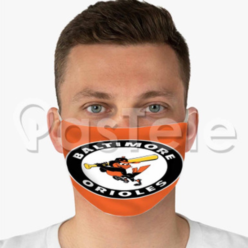Baltimore Orioles Custom Fabric Face Custom Fabric Face Mask Polyester Two Layers Cloth
