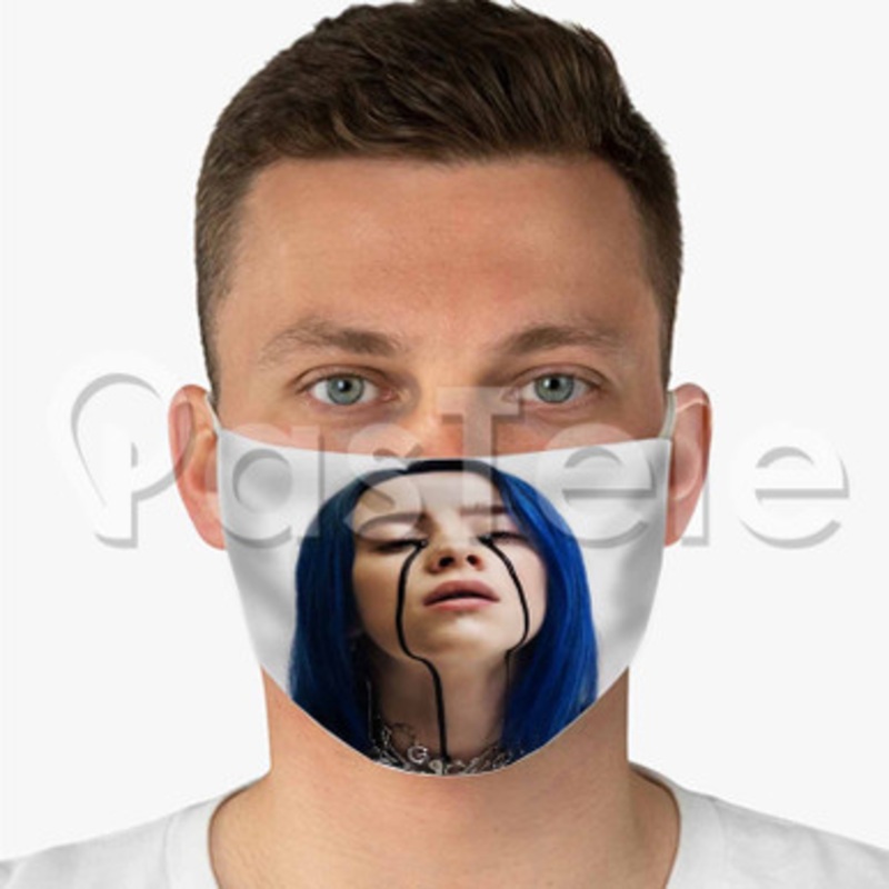 Billie Eilish 2 Custom Fabric Face Custom Fabric Face Mask Polyester Two Layers Cloth