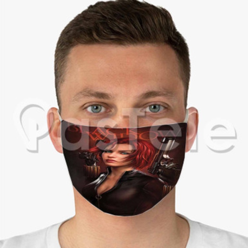 Black Widow 2 Custom Fabric Face Custom Fabric Face Mask Polyester Two Layers Cloth
