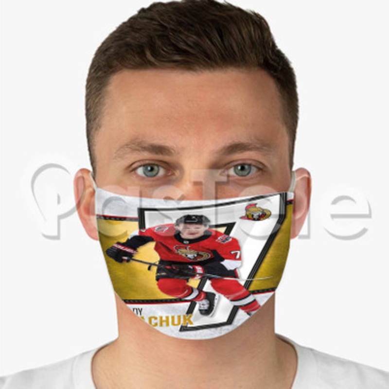 Brady Tkachuk Ottawa Senators NHL Custom Fabric Face Custom Fabric Face Mask Polyester Two Layers Cloth