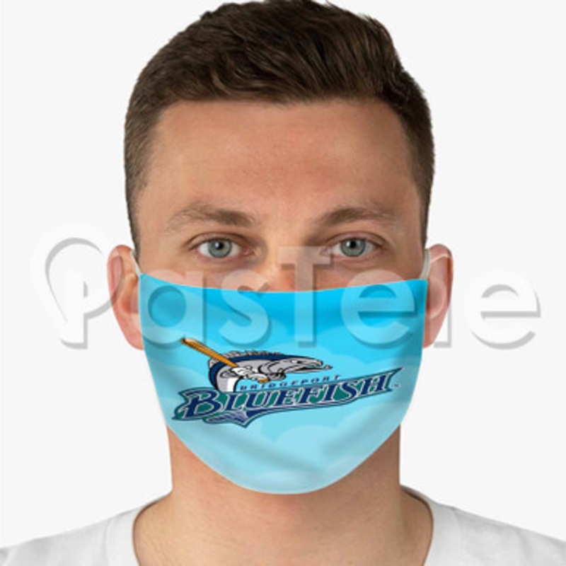 Bridgeport Bluefish Custom Fabric Face Custom Fabric Face Mask Polyester Two Layers Cloth