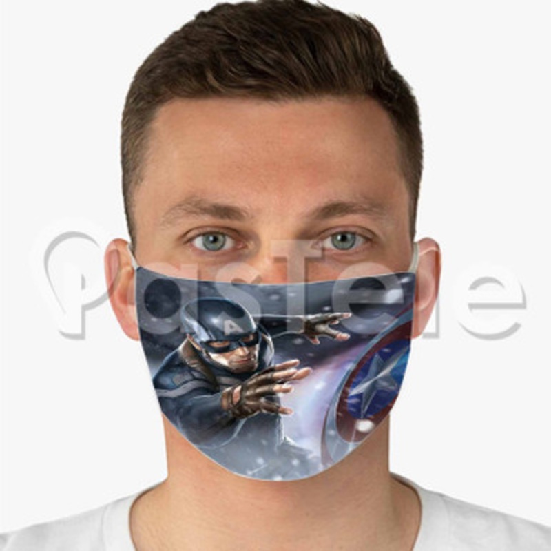 captain america Custom Fabric Face Custom Fabric Face Mask Polyester Two Layers Cloth