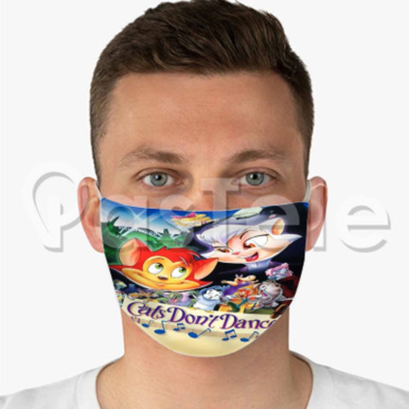 Cats Don t Dance Custom Fabric Face Custom Fabric Face Mask Polyester Two Layers Cloth
