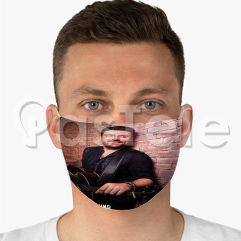 Chris Young Custom Fabric Face Custom Fabric Face Mask Polyester Two Layers Cloth