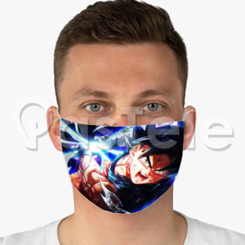 DBZ Goku Ultra Instinct Custom Fabric Face Custom Fabric Face Mask Polyester Two Layers Cloth