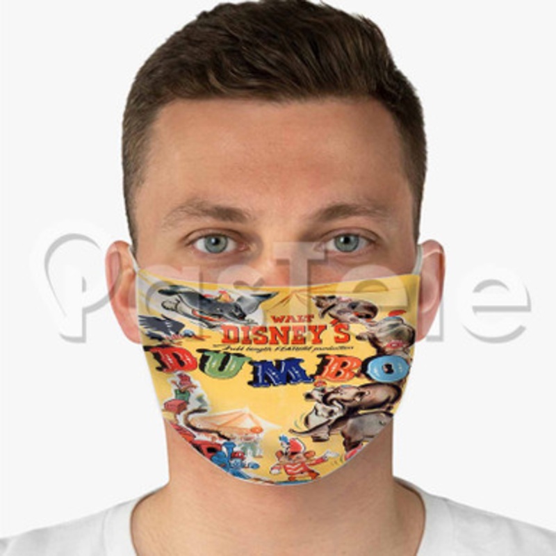 Disney Dumbo Classic Custom Fabric Face Custom Fabric Face Mask Polyester Two Layers Cloth