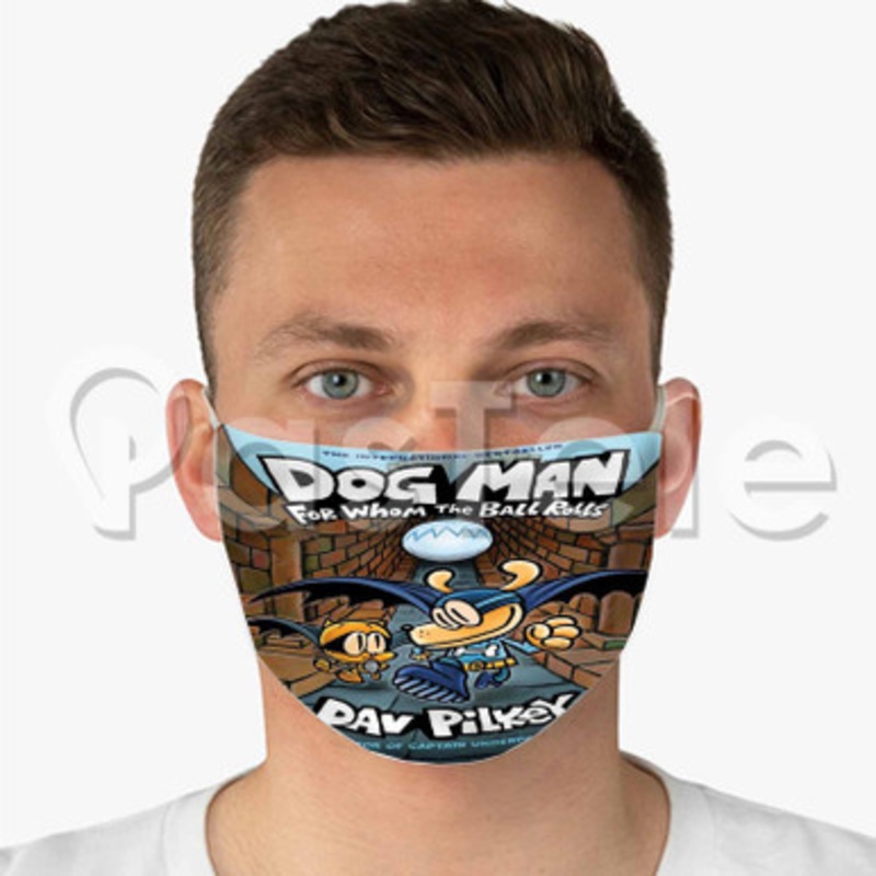Dog Man For Whom the Ball Rolls Custom Fabric Face Custom Fabric Face Mask Polyester Two Layers Cloth