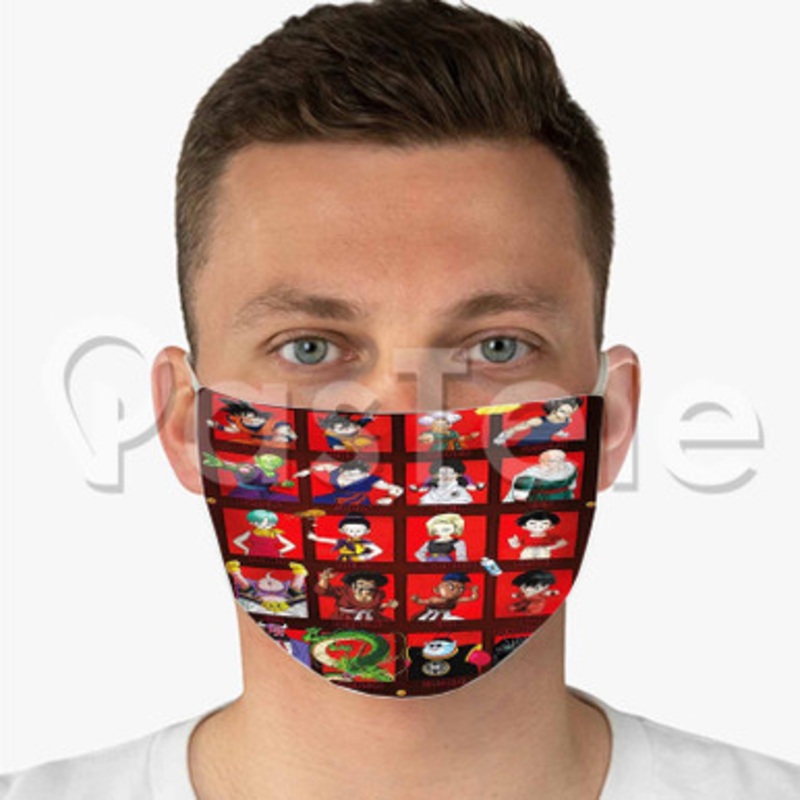 Dragon Ball Z Characters Custom Fabric Face Custom Fabric Face Mask Polyester Two Layers Cloth