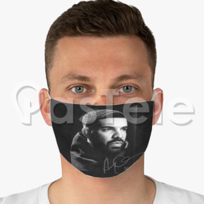 Drake Blue Tint Custom Fabric Face Custom Fabric Face Mask Polyester Two Layers Cloth