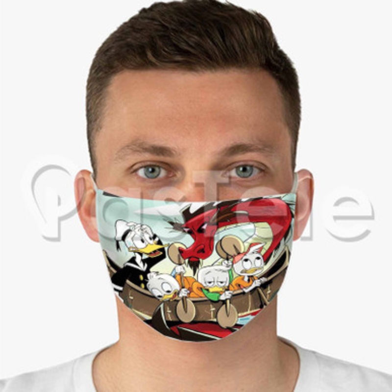 Duck Tales Custom Fabric Face Custom Fabric Face Mask Polyester Two Layers Cloth